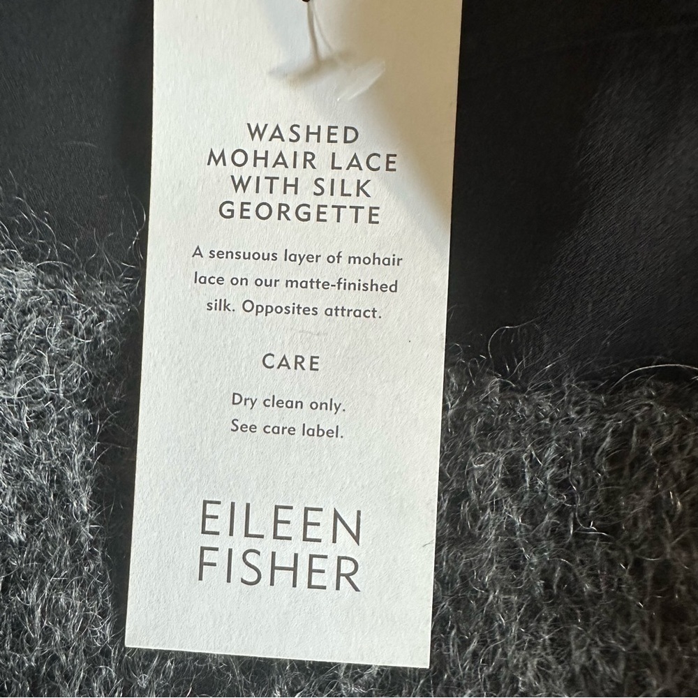 Eileen Fisher NWT Mohair Front Silk Blend Top Black size M (a4 - Picture 10 of 10